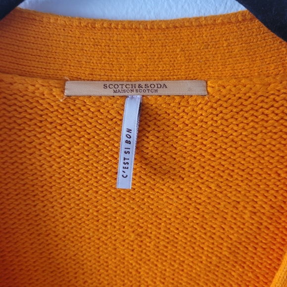 Scotch & Soda Orange Buttton Long Sleeve Cardigan Bright Orange Small - Picture 3 of 13